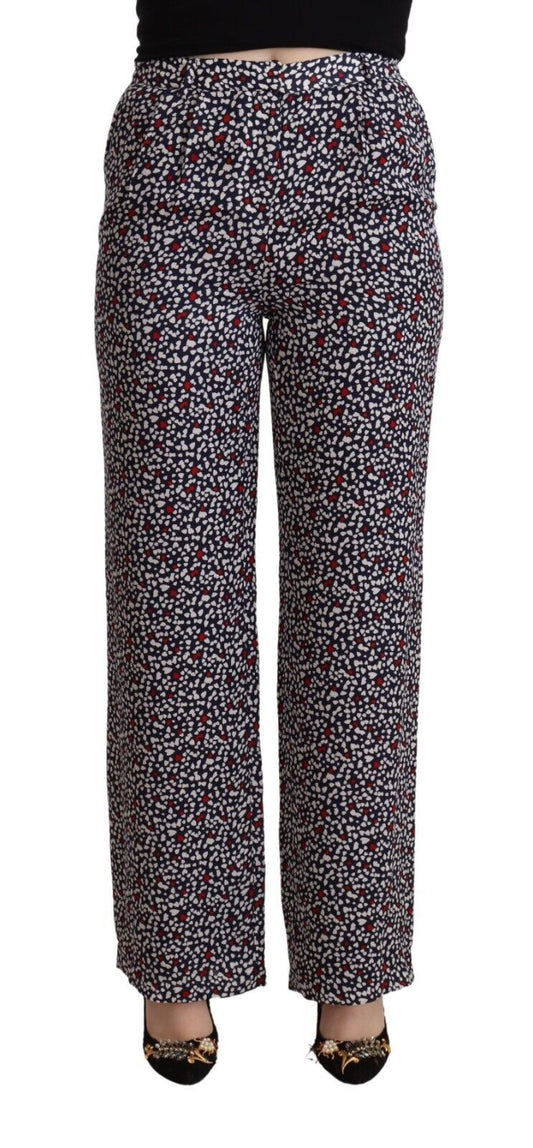 Michael Kors Black High Waist Printed Straight Pants by Michael Kors