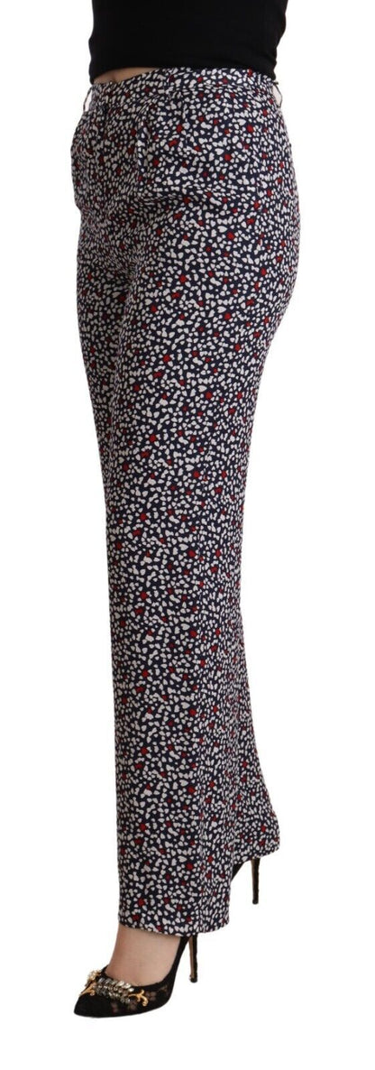 Michael Kors Black High Waist Printed Straight Pants by Michael Kors