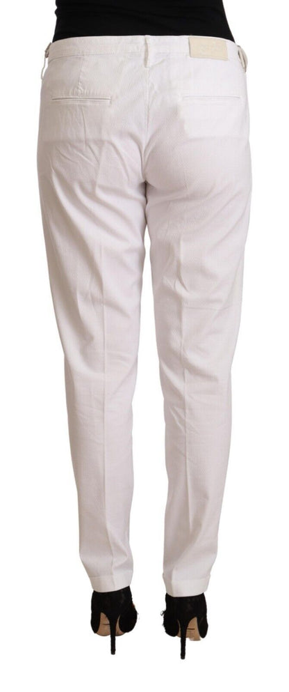 Jacob Cohen White Mid Waist Tapered Birgitte Pants by Jacob Cohen