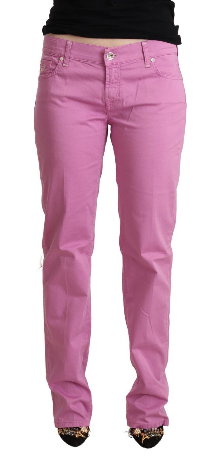 Jacob Cohen Pink Cotton Low Waist Denim Tapered Jeans by Jacob Cohen
