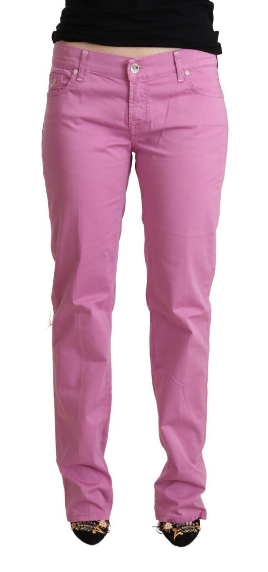Jacob Cohen Pink Cotton Low Waist Denim Tapered Jeans by Jacob Cohen