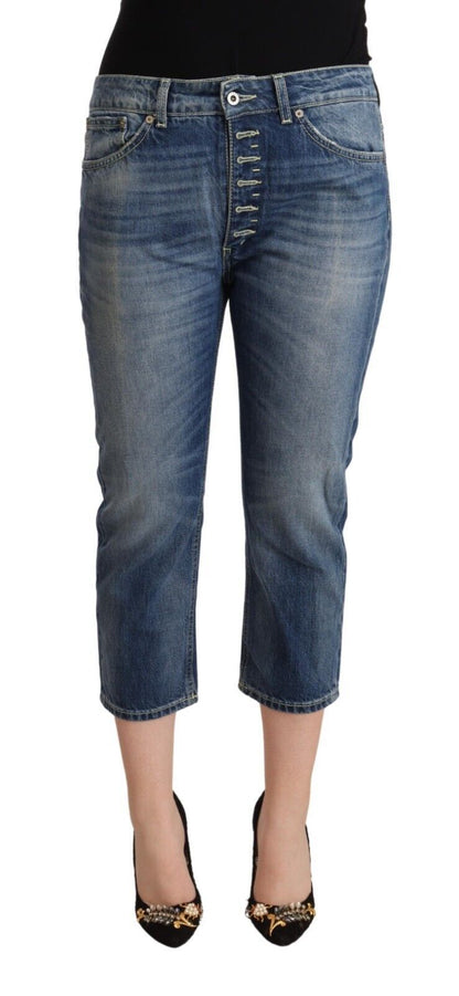 Dondup Blue Washed Mid Waist Capri Denim Jeans by Dondup
