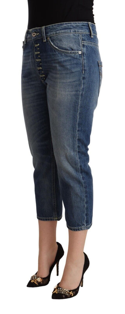 Dondup Blue Washed Mid Waist Capri Denim Jeans by Dondup