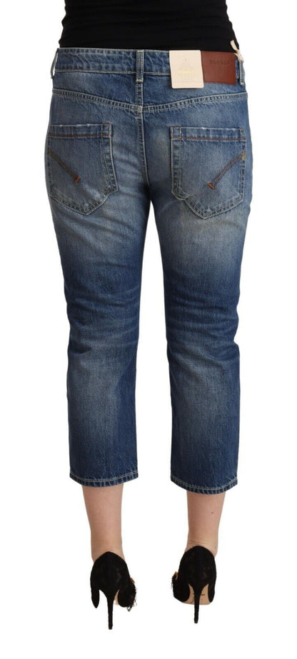 Dondup Blue Washed Mid Waist Capri Denim Jeans by Dondup