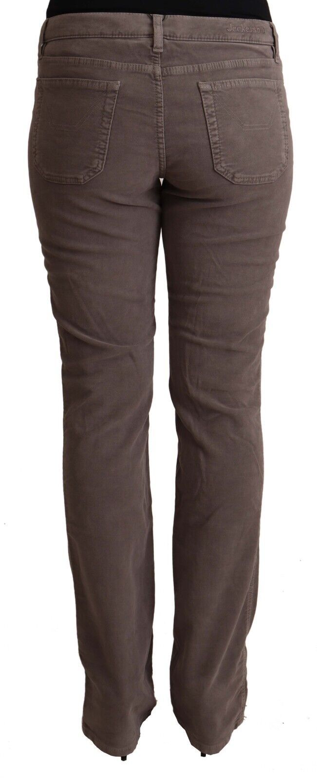 Jeckerson Brown Cotton Low Waist Iconic Patches Leg Denim Jeans by Jeckerson
