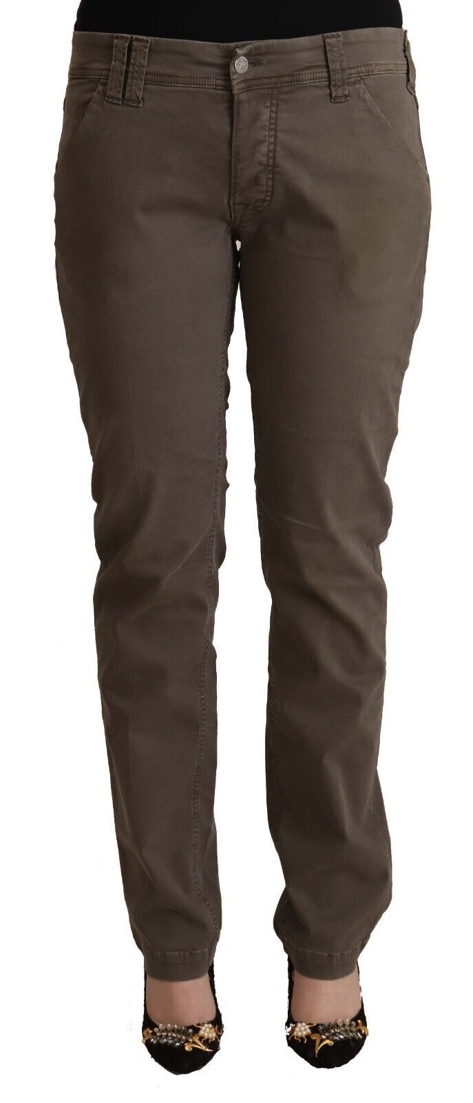 CYCLE Brown Cotton Low Waist Skinny Casual Jeans by CYCLE