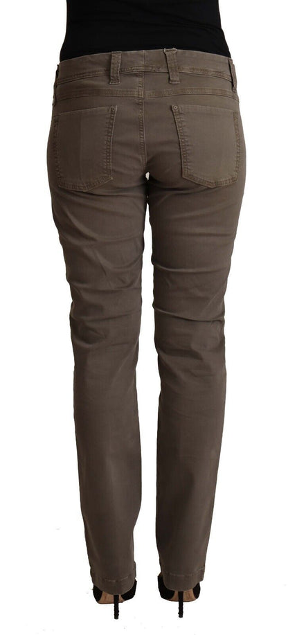 CYCLE Brown Cotton Low Waist Skinny Casual Jeans by CYCLE