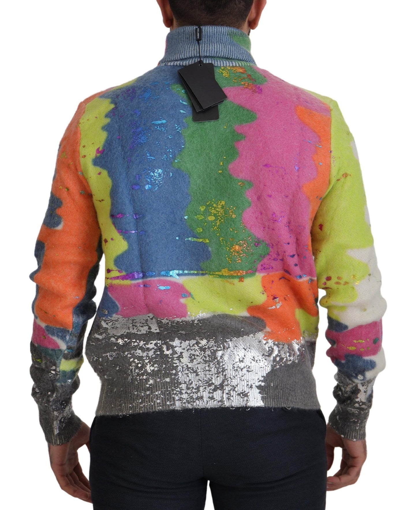 Dolce & Gabbana Multicolor Turtleneck Pullover Mohair Sweater by Dolce & Gabbana
