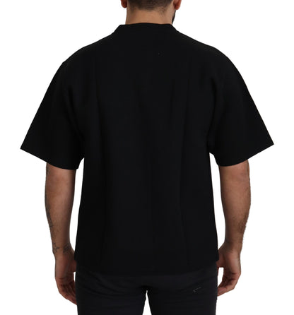 Dolce &amp; Gabbana Black Logo Cotton Crewneck T-shirt