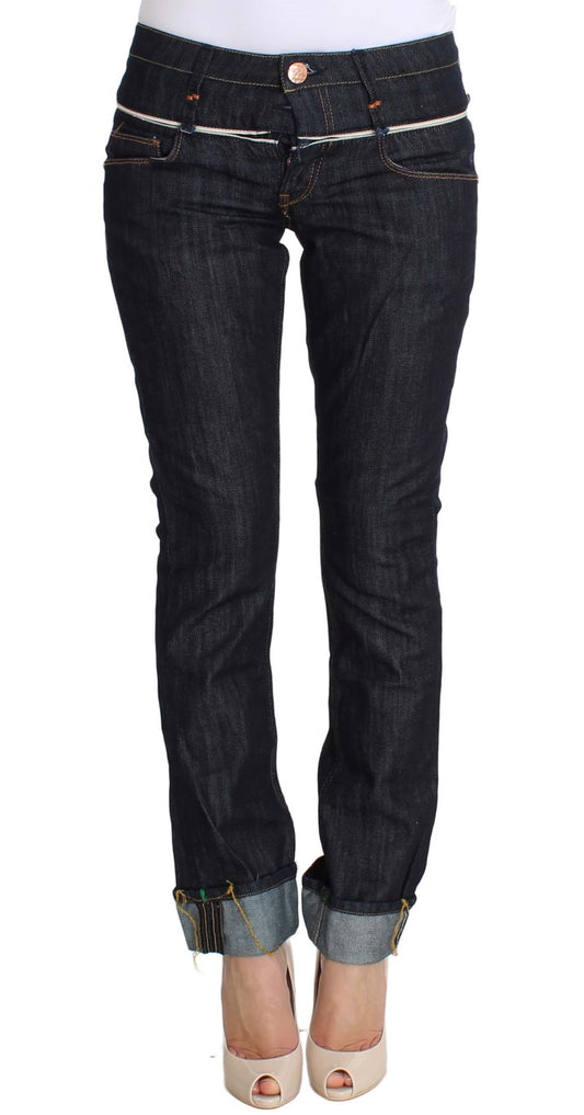 Huit jeans élégants à jambe droite bleu foncé