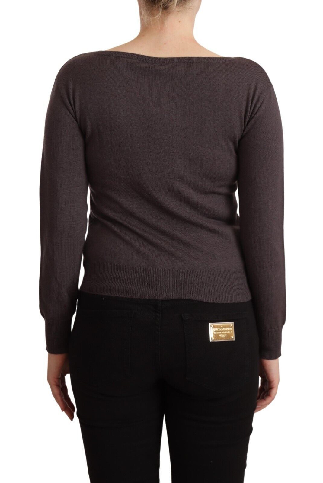 John Galliano Brown Wool Sequined Long Sleeves Pullover Sweater by John Galliano