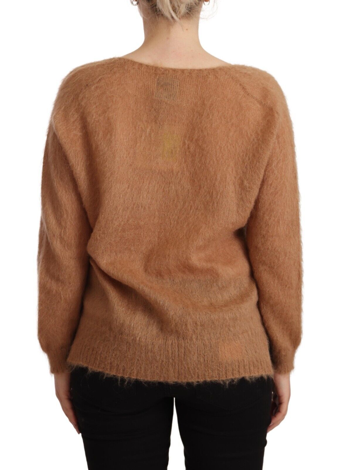PINK MEMORIES Brown Cardigan V-Neck Long Sleeve Sweater by PINK MEMORIES