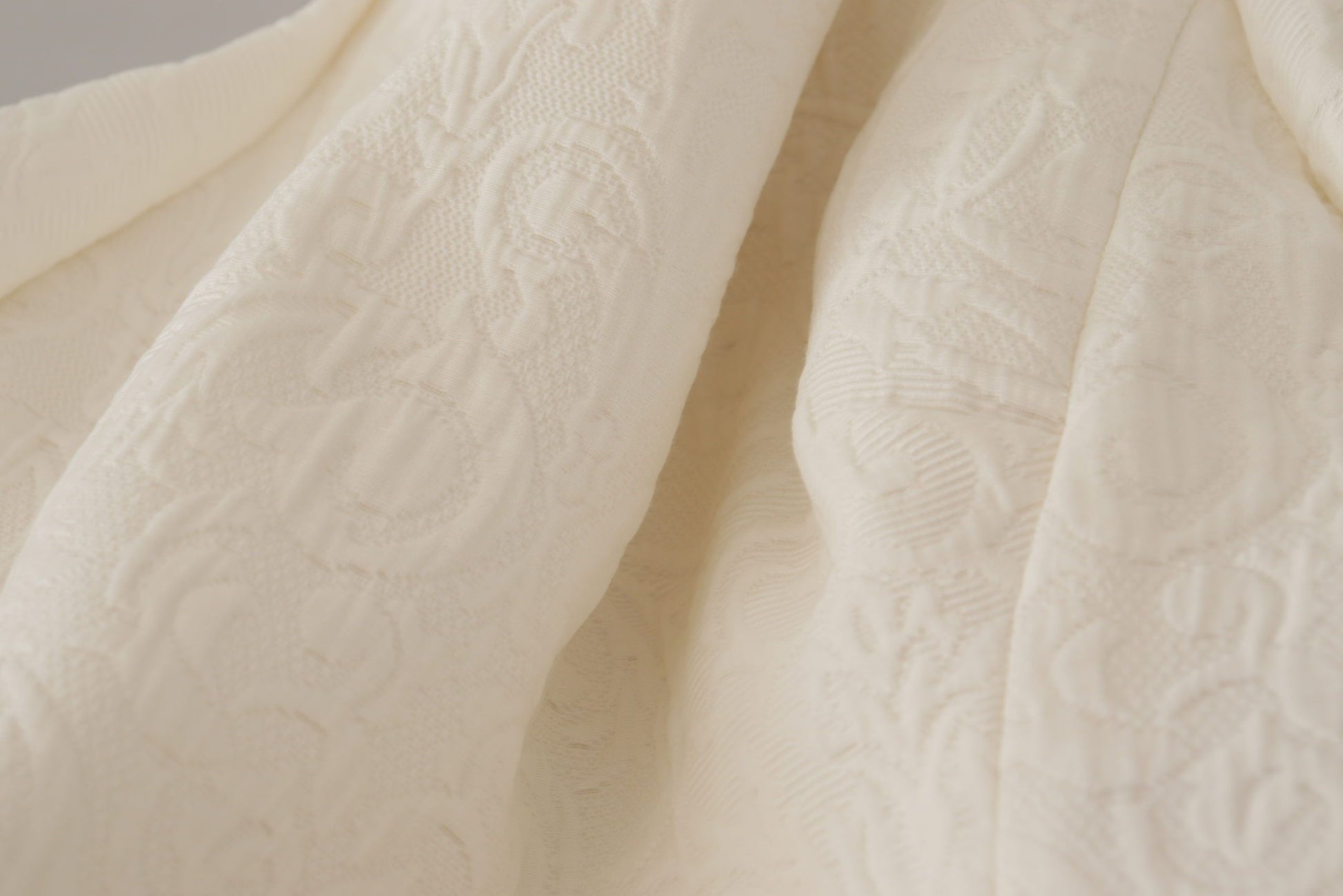 Dolce & Gabbana White Jaquard Midi Floral Sheath Brocade Dress by Dolce & Gabbana