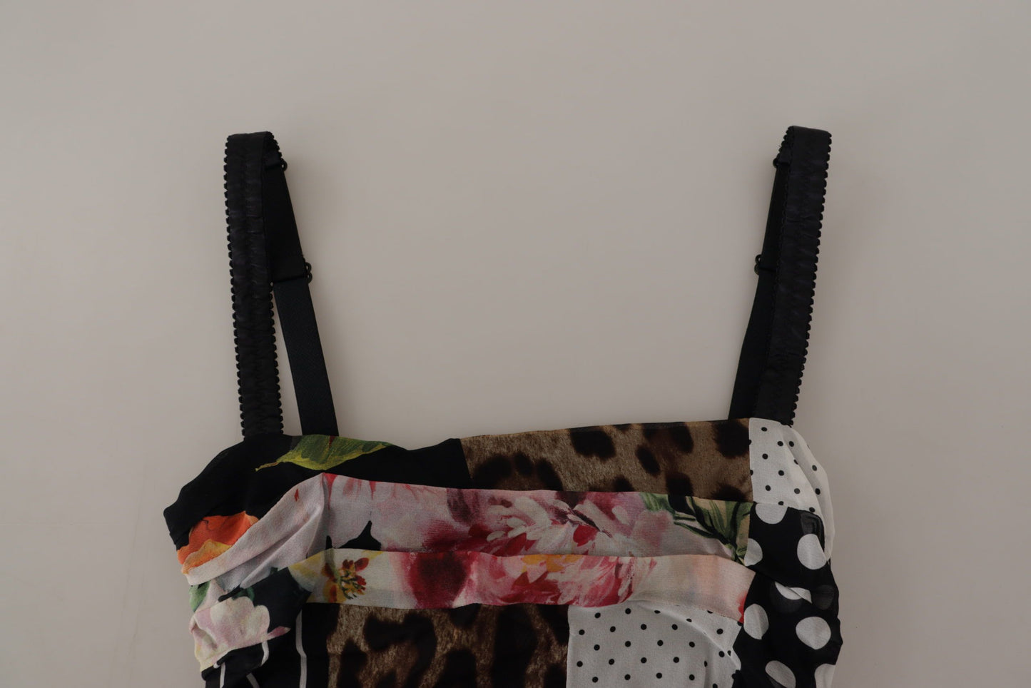 Dolce & Gabbana Multicolor Pachwork Midi Floral Silk Leopard Bodycon Dress by Dolce & Gabbana