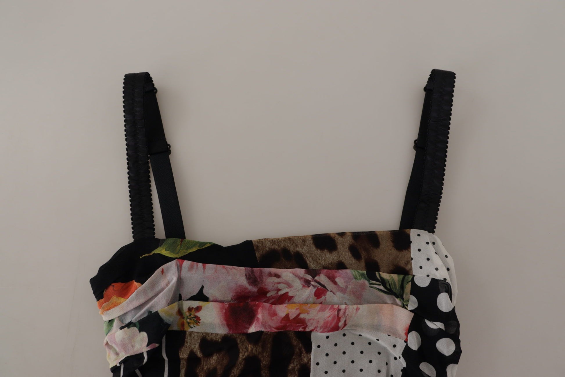 Dolce & Gabbana Multicolor Pachwork Midi Floral Silk Leopard Bodycon Dress by Dolce & Gabbana