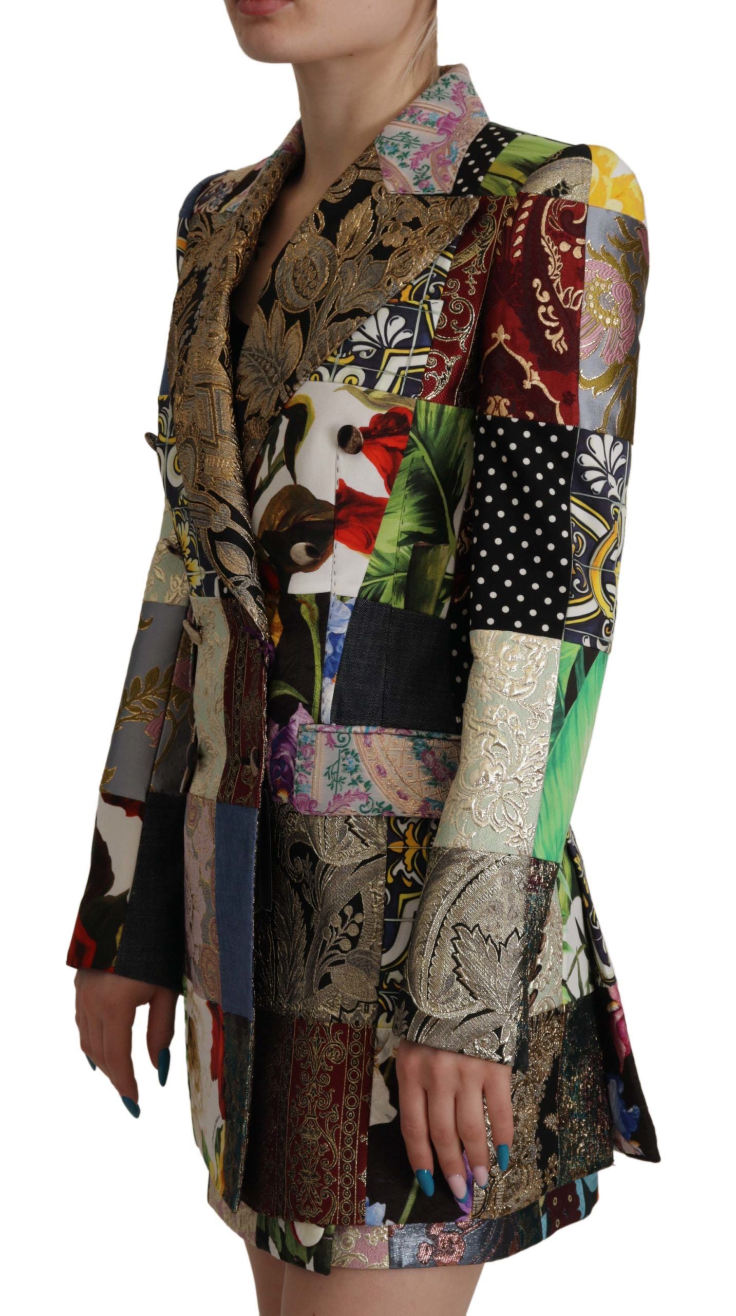 Dolce &amp; Gabbana Élégant blazer patchwork multicolore
