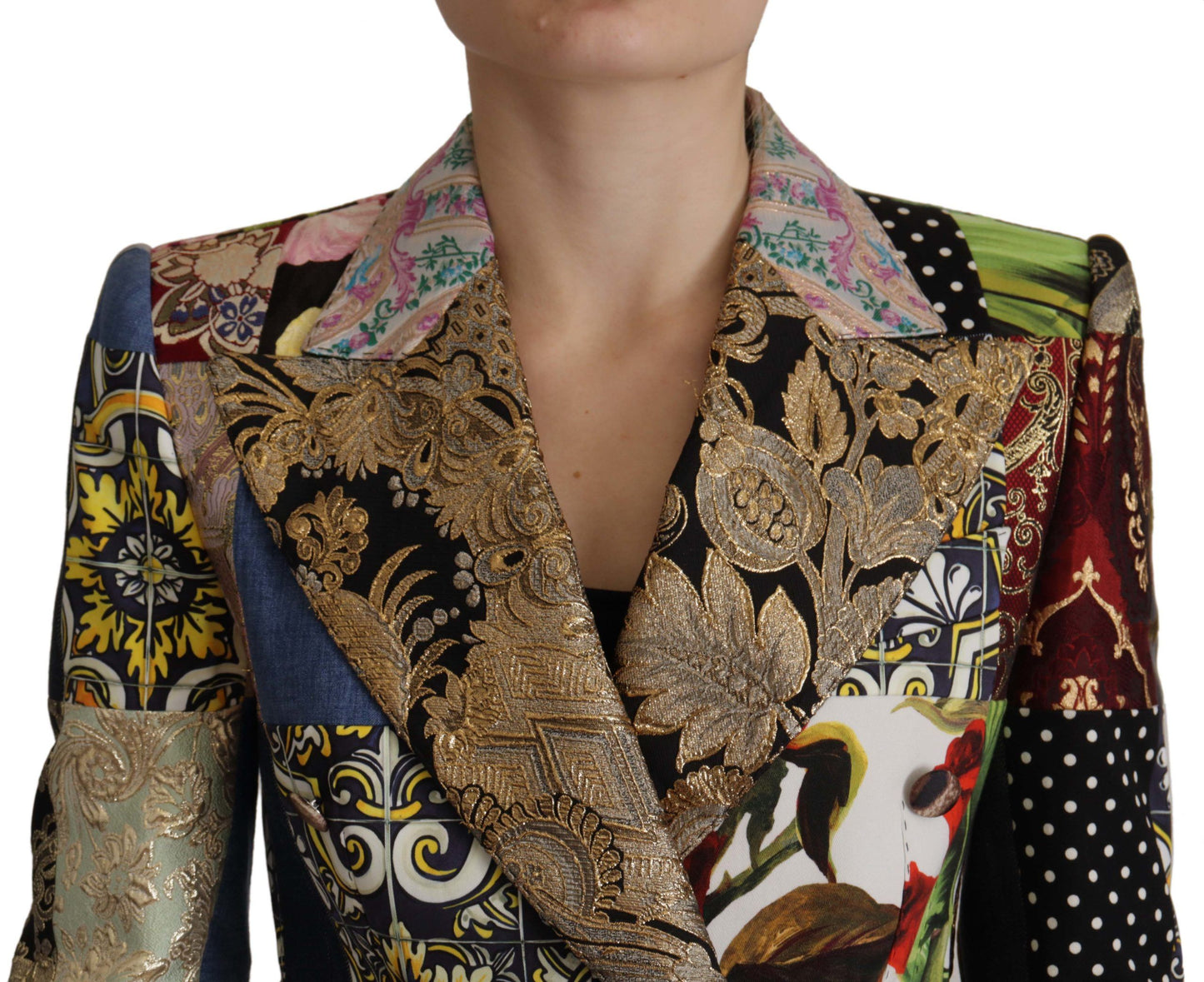 Dolce &amp; Gabbana Élégant blazer patchwork multicolore