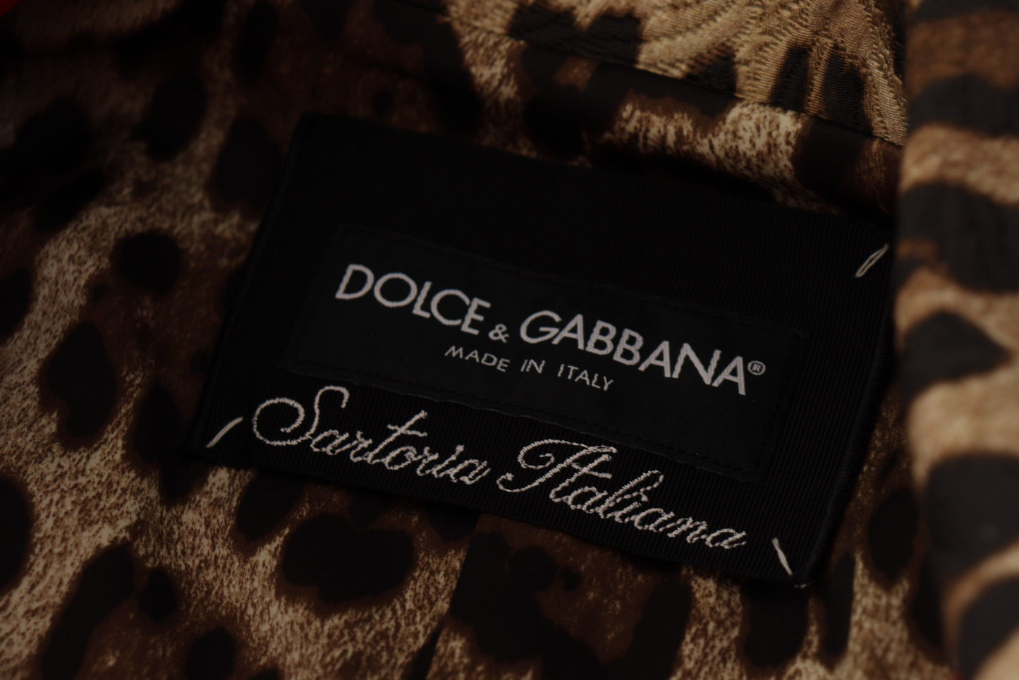 Trench-coat léopard rouge élégant Dolce &amp; Gabbana