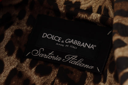 Trench-coat léopard rouge élégant Dolce &amp; Gabbana