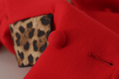 Trench-coat léopard rouge élégant Dolce &amp; Gabbana