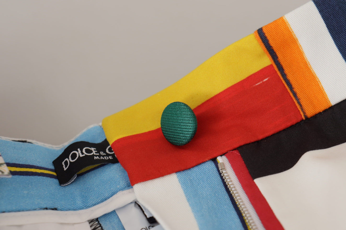Dolce & Gabbana Multicolor Striped High Waist Cotton Pants by Dolce & Gabbana