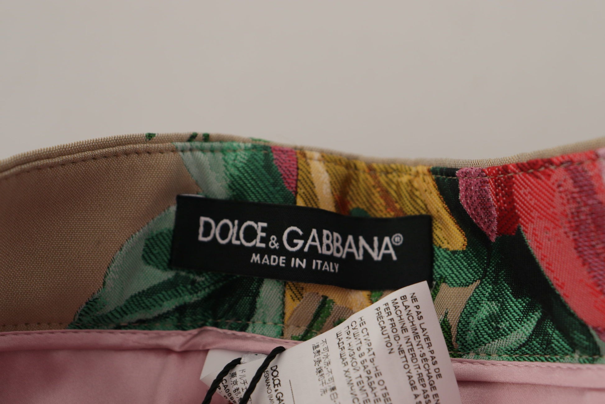 Dolce & Gabbana Beige Floral Dress Formal High Waist Pants by Dolce & Gabbana