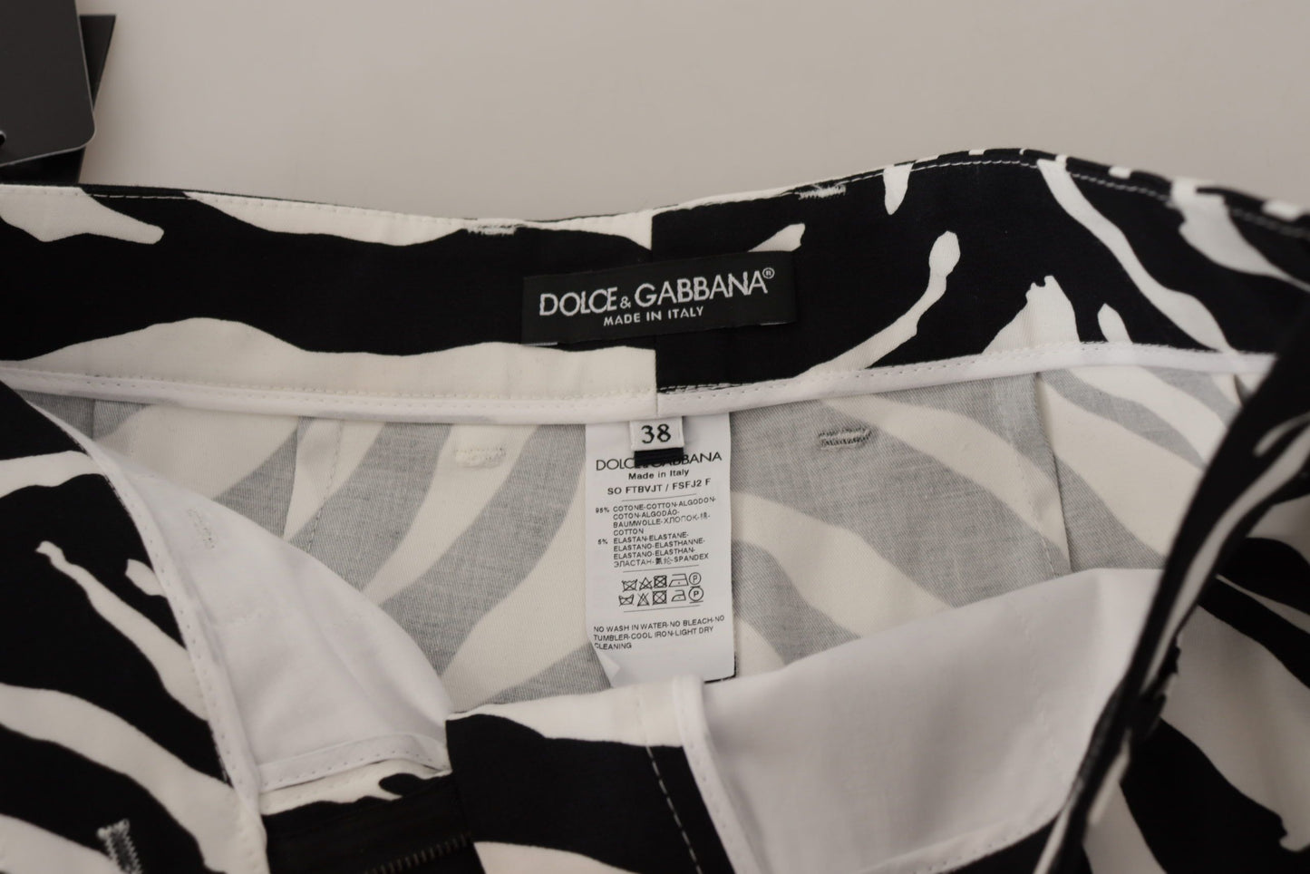 Dolce &amp; Gabbana Black White Cotton Stretch Hot Pants Shorts