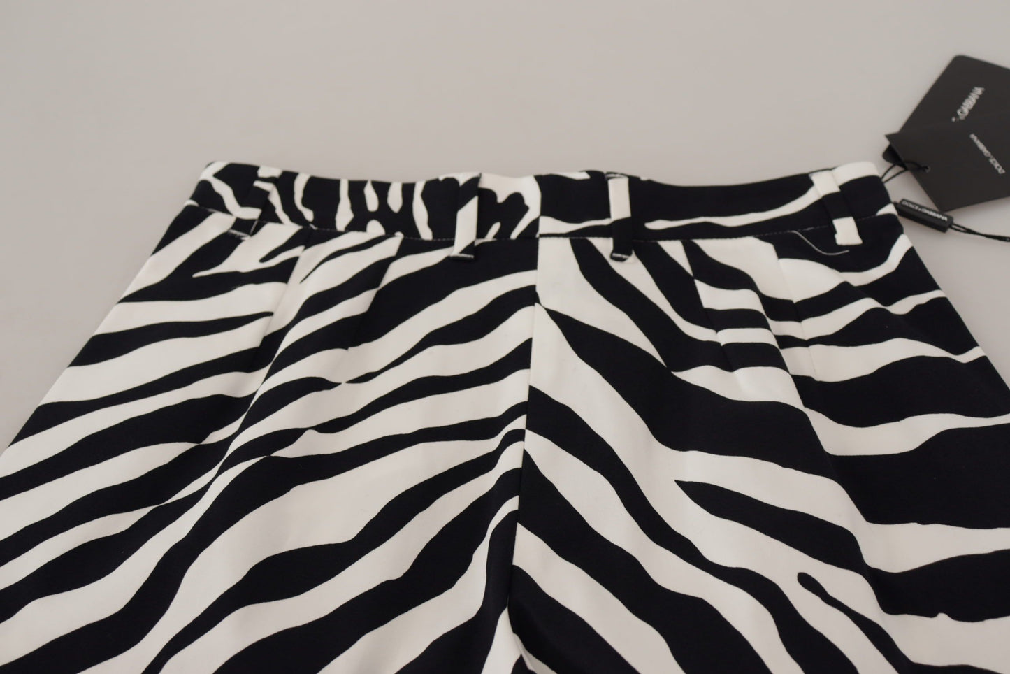 Dolce &amp; Gabbana Black White Cotton Stretch Hot Pants Shorts