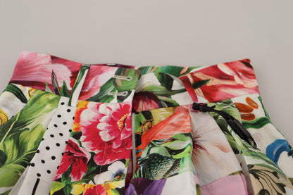 Short taille haute à fleurs multicolores en majolique Dolce &amp; Gabbana