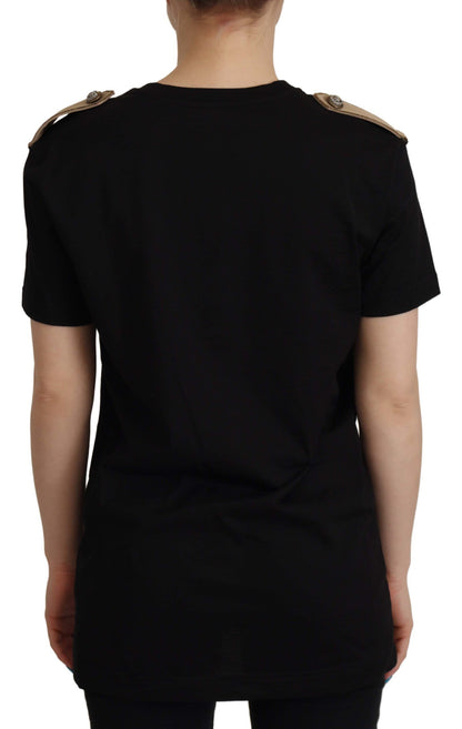 T-shirt en coton noir à logo Dolce &amp; Gabbana Chic pour femme