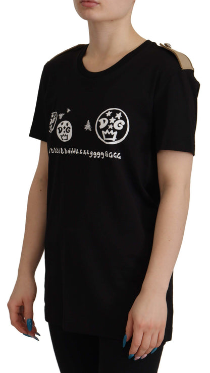 T-shirt en coton noir à logo Dolce &amp; Gabbana Chic pour femme