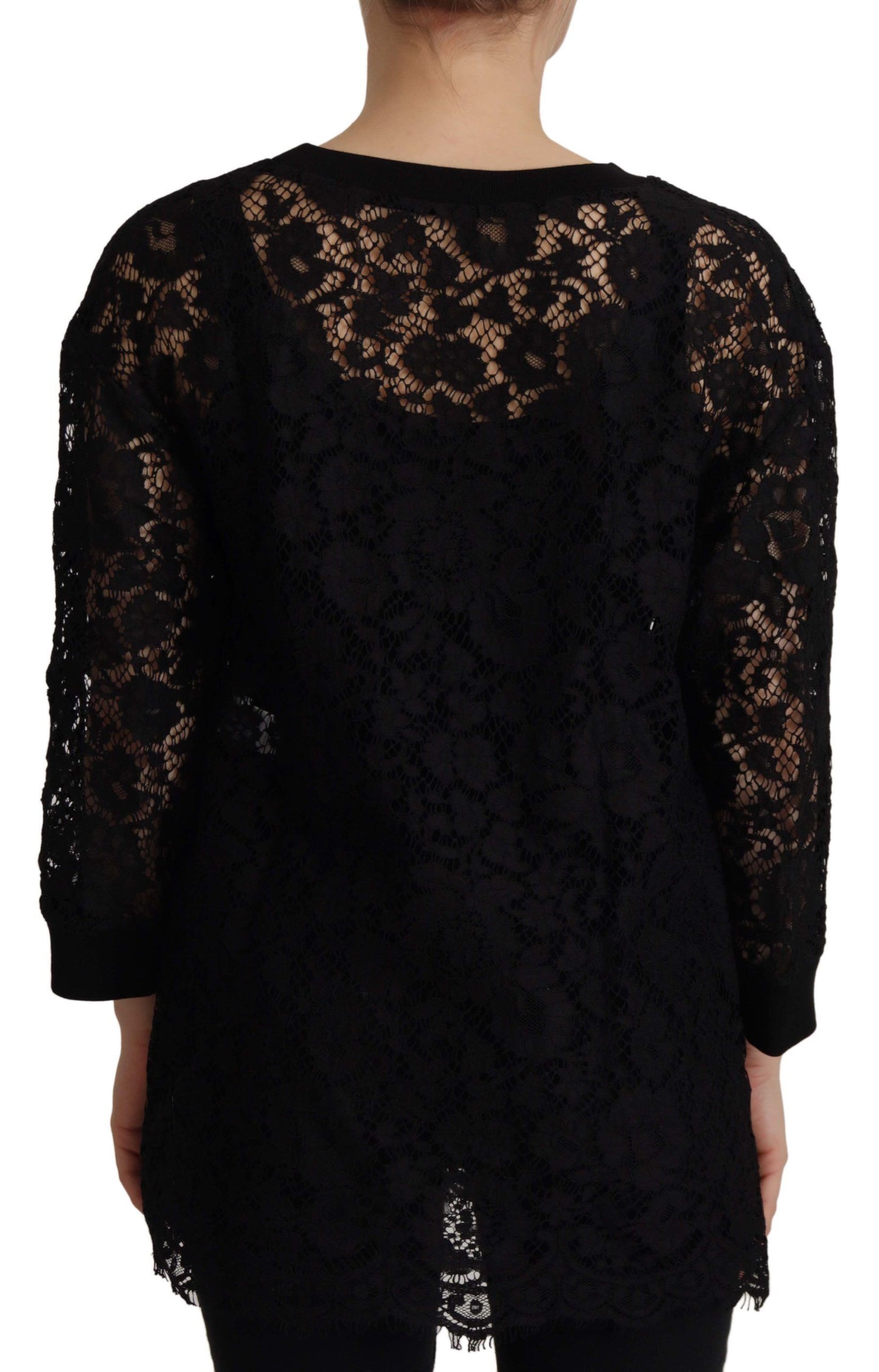 Dolce &amp; Gabbana - Chemisier noir élégant à manches longues