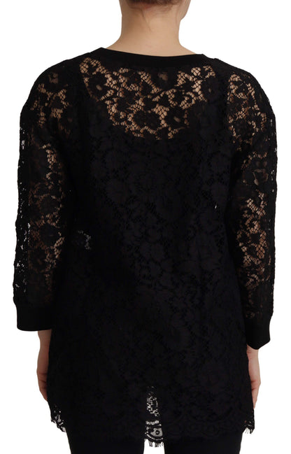 Dolce &amp; Gabbana - Chemisier noir élégant à manches longues