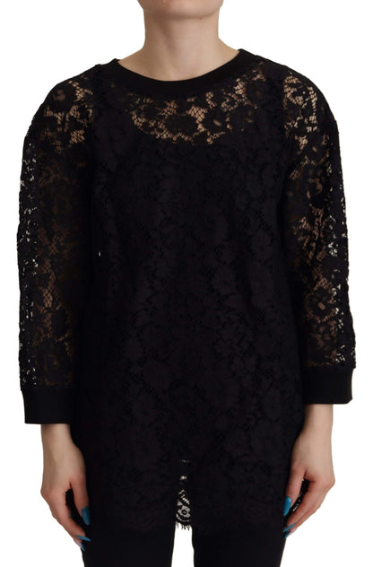 Dolce &amp; Gabbana - Chemisier noir élégant à manches longues