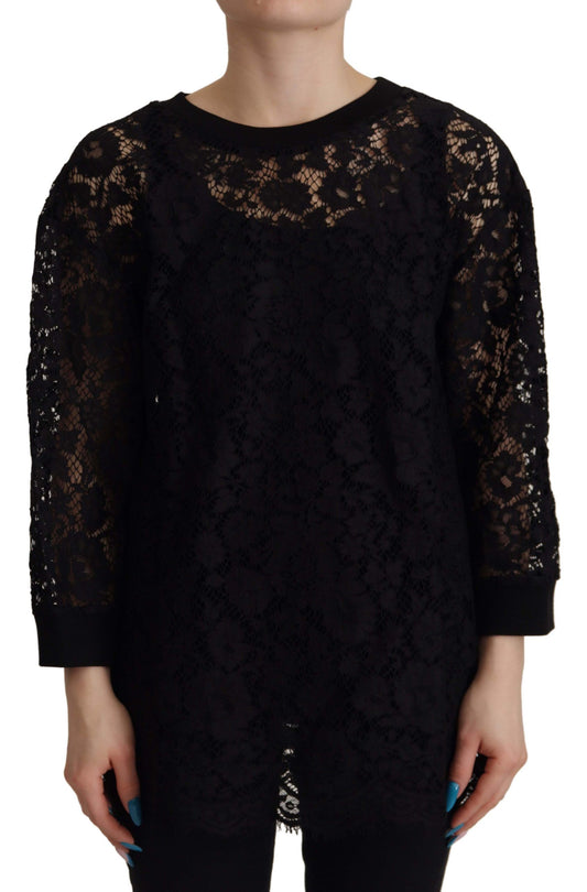 Dolce &amp; Gabbana - Chemisier noir élégant à manches longues