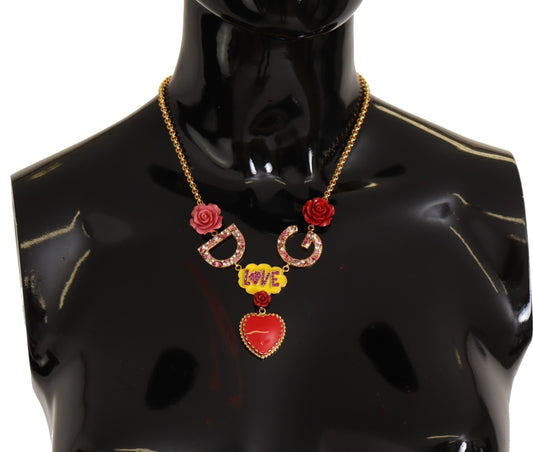 Collier Dolce &amp; Gabbana Glamorous Gold Crystal Charm