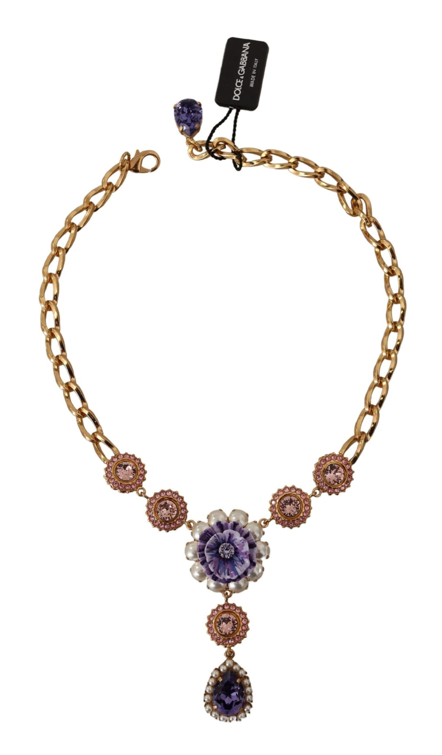 Collier élégant en cristal floral Dolce &amp; Gabbana