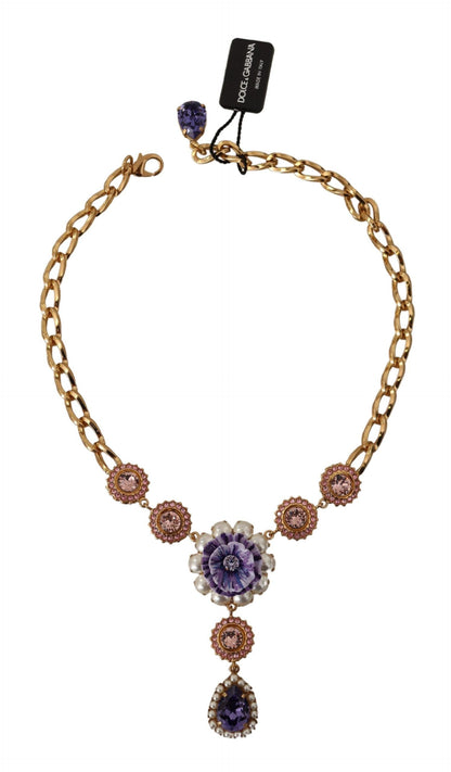 Collier élégant en cristal floral Dolce &amp; Gabbana