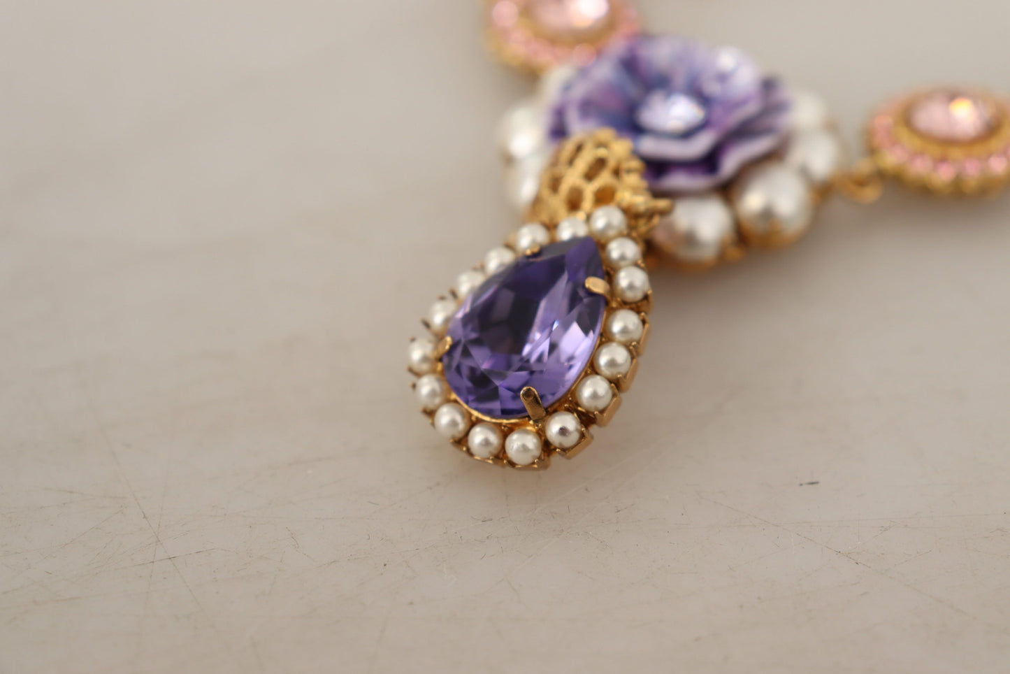 Collier élégant en cristal floral Dolce &amp; Gabbana