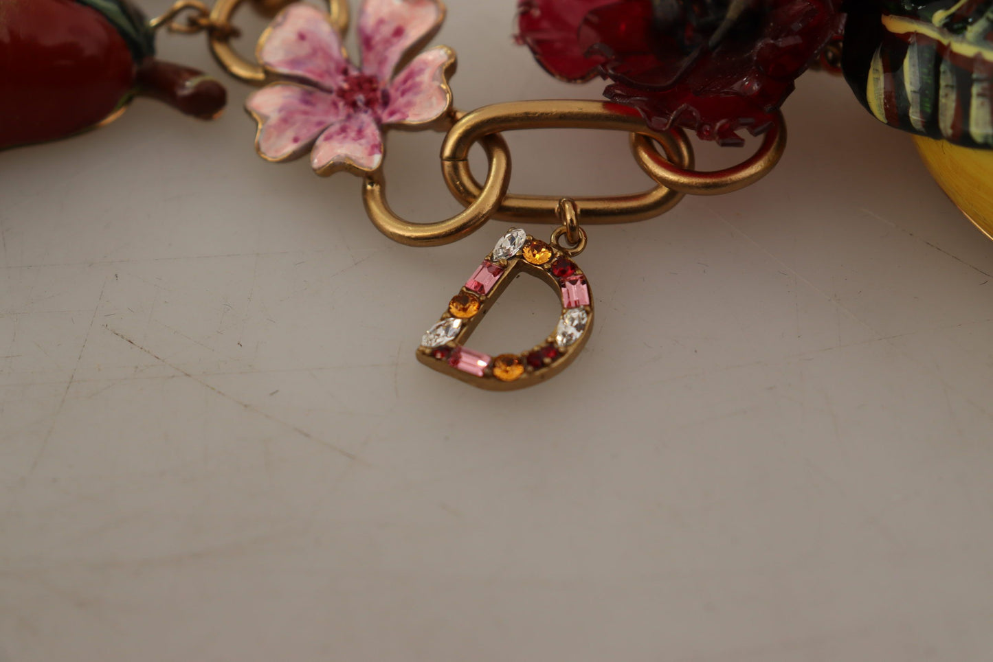 Collier Dolce &amp; Gabbana Chic Gold Statement en forme de fruits de Sicile