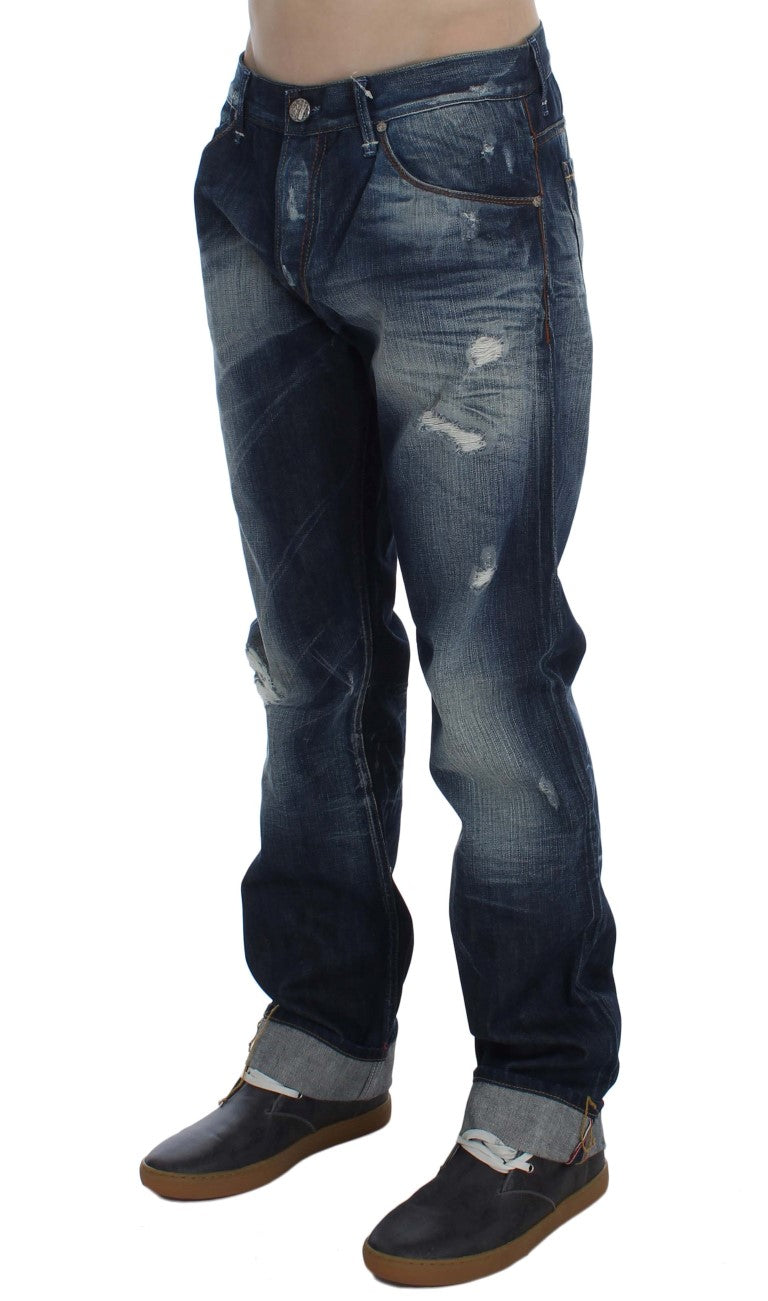 Huit jeans authentiques coupe classique bleu délavé