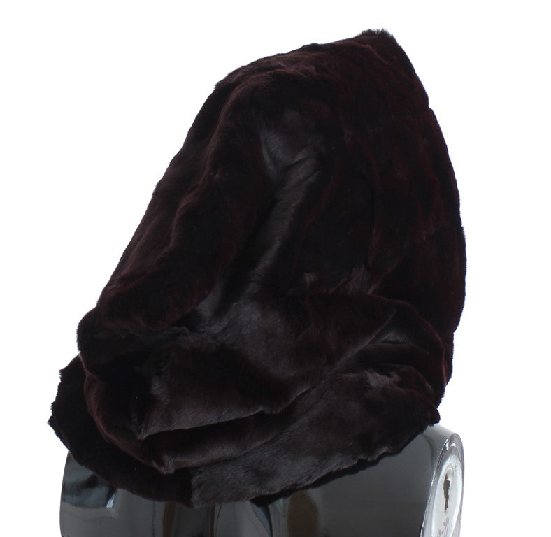 Écharpe à capuche en fourrure de belette violette exclusive à Dolce &amp; Gabbana
