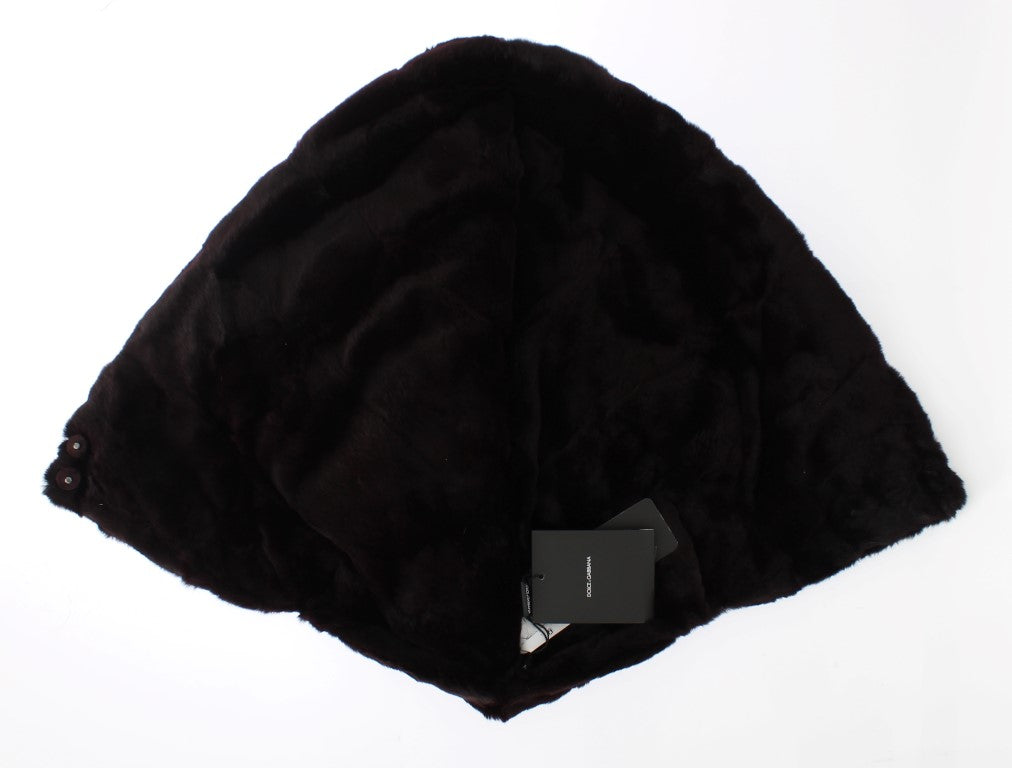 Écharpe à capuche en fourrure de belette violette exclusive à Dolce &amp; Gabbana