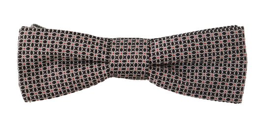 Dolce &amp; Gabbana Black White Flower Pattern Silk Neck Papillon Tie