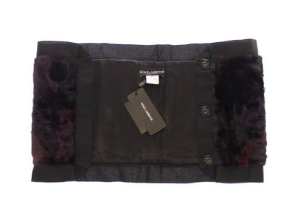 Dolce &amp; Gabbana - Écharpe en fourrure de vison violette exquise