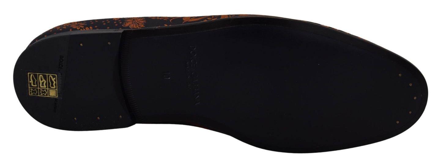 Mocassins élégants à enfiler à motif floral Dolce &amp; Gabbana