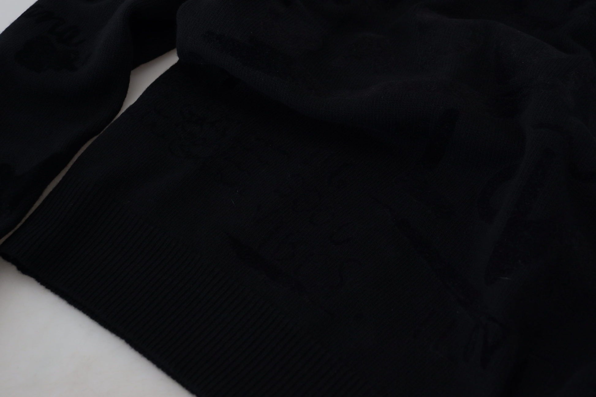 Dolce & Gabbana Black Wool Logo Pattern Crewneck Pullover Sweater by Dolce & Gabbana