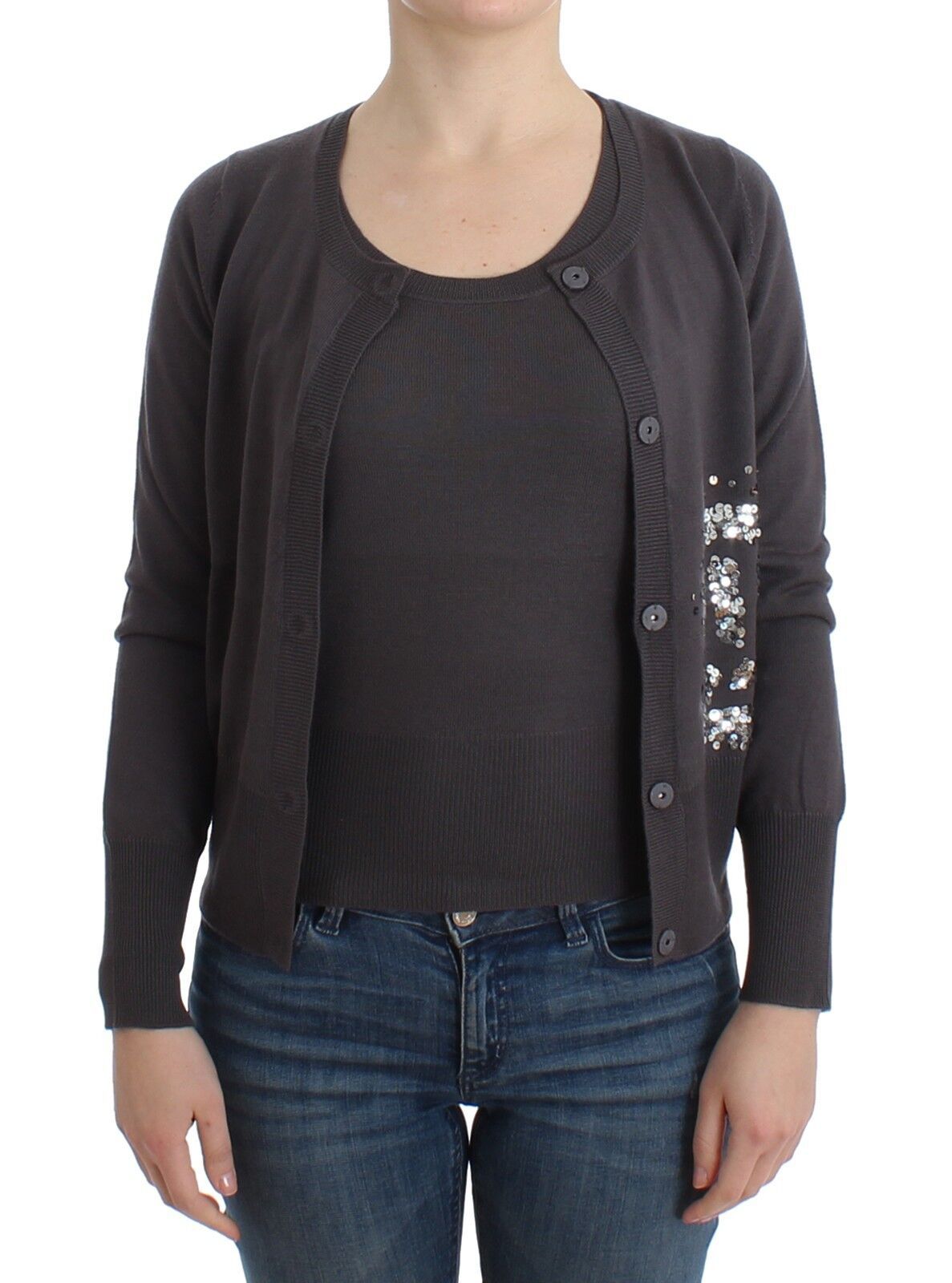 John Galliano Purple Wool Sequined Cardigan Knit Sweater by John Galliano