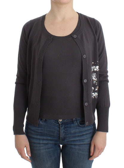 John Galliano Purple Wool Sequined Cardigan Knit Sweater by John Galliano