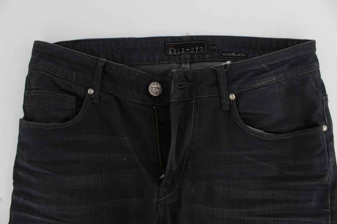 Huit jeans slim gris élégants de qualité supérieure pour homme
